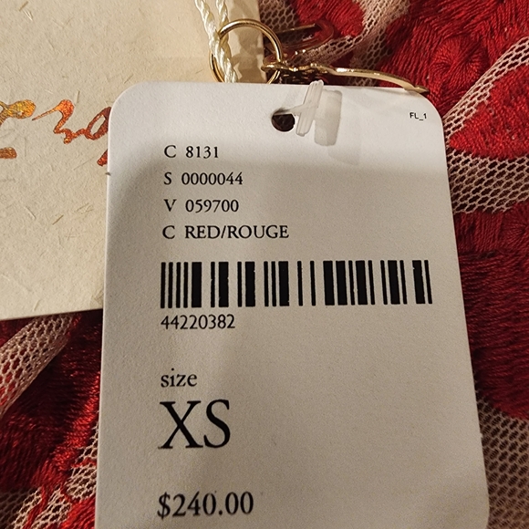 For Love And Lemons Red Floral Lace Dress XS NEW WITH TAGS - Picture 7 of 10